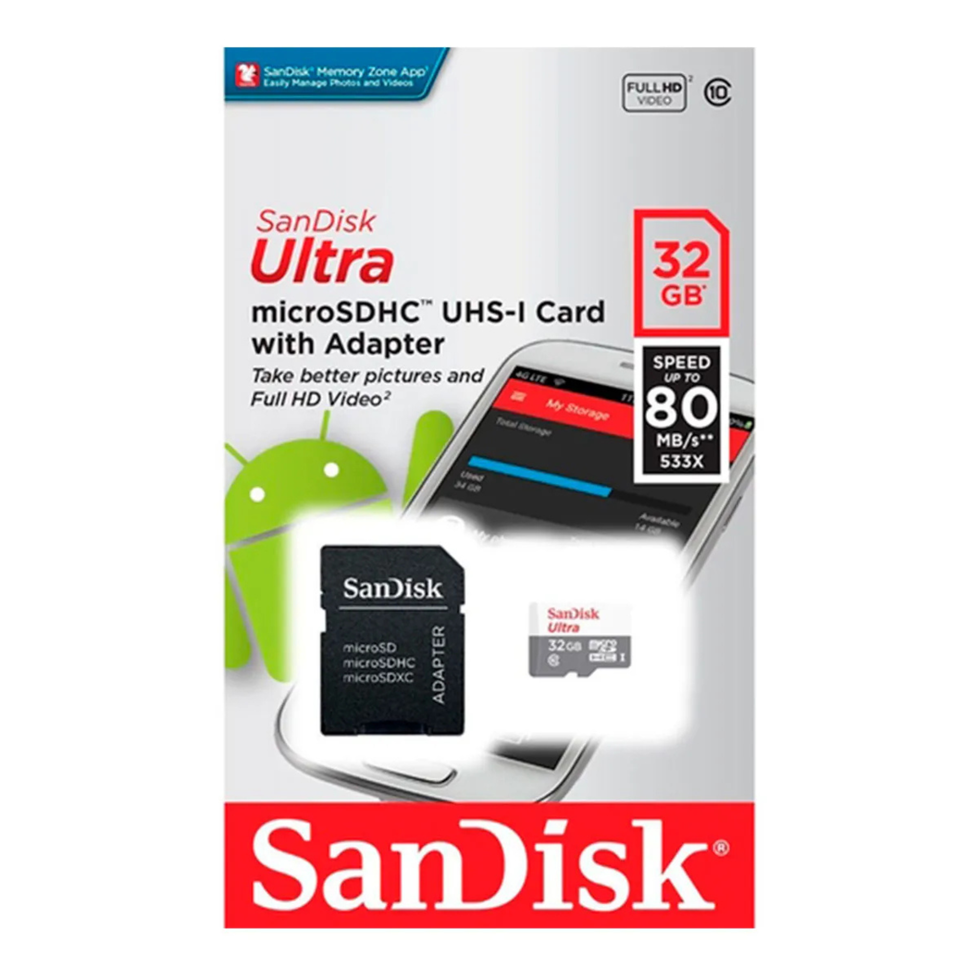 Cartão de Memória SanDisk 32GB Classe 10 MicroSDHC com Adaptador - Imagem 7