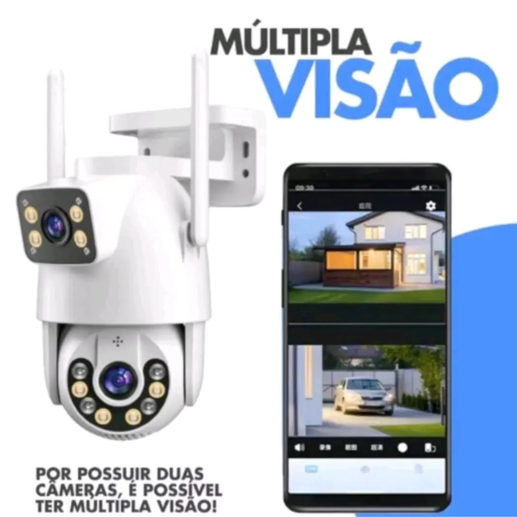 Câmera de Segurança WiFi Mini Speed Visão Dupla Inteligente Áudio Bidirecional - Imagem 8