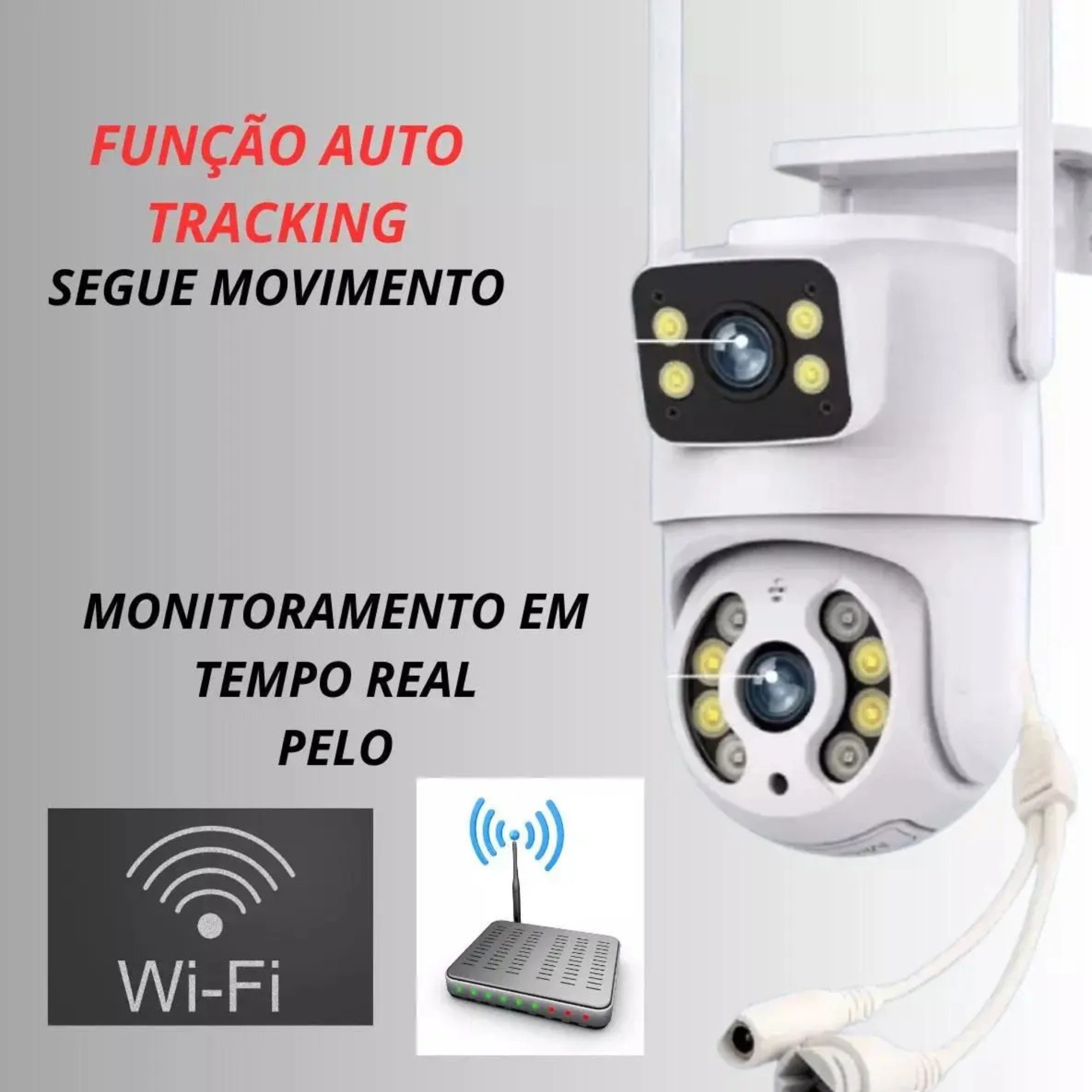 Câmera de Segurança WiFi Mini Speed Visão Dupla Inteligente Áudio Bidirecional - Imagem 9