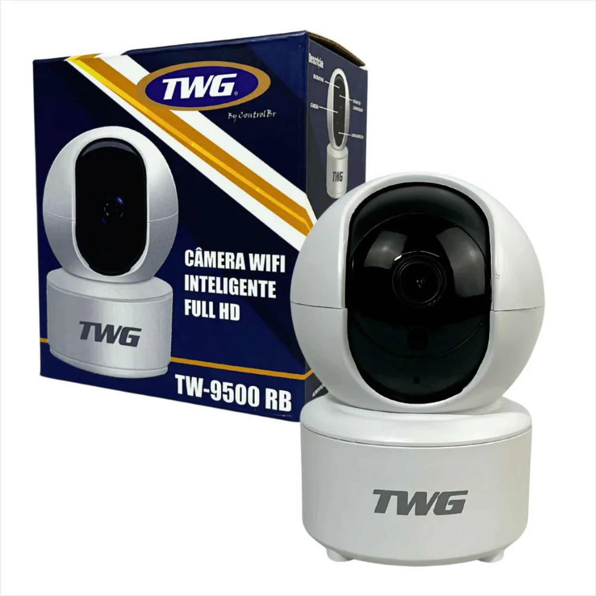 Câmera de Segurança WiFi Robozinho Speed TWG 9500 RB Rotação 360° Visão Noturna - Imagem 6